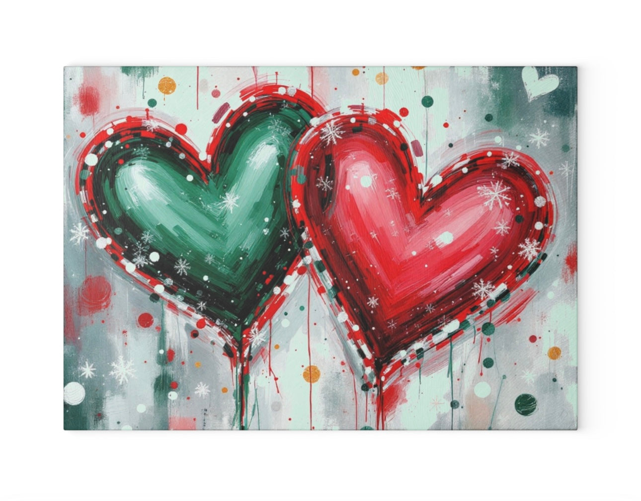 Christmas Hearts Cutting Board