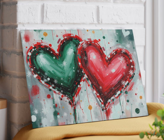 Christmas Hearts Cutting Board