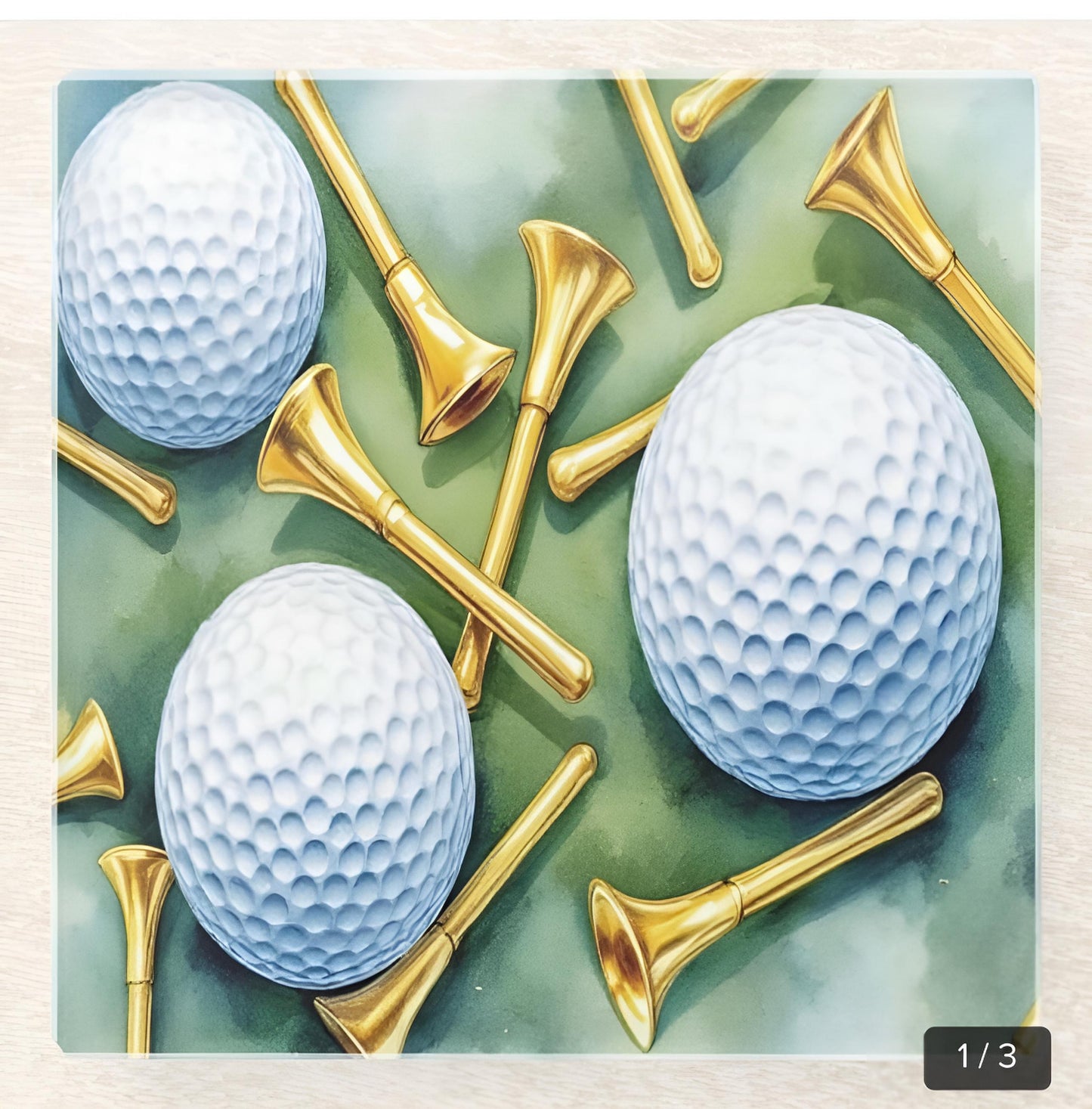 Golf Lover Glass Coaster Set