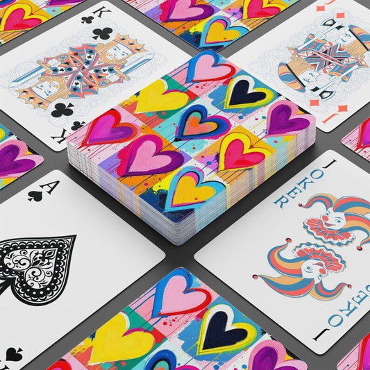 Hearts Art Playing Cards Canasta