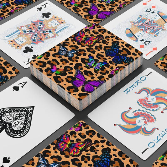 Cheetah Leopard Butterfly Playing Cards