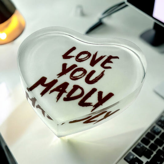 Love You Madly Crystal Paperweight