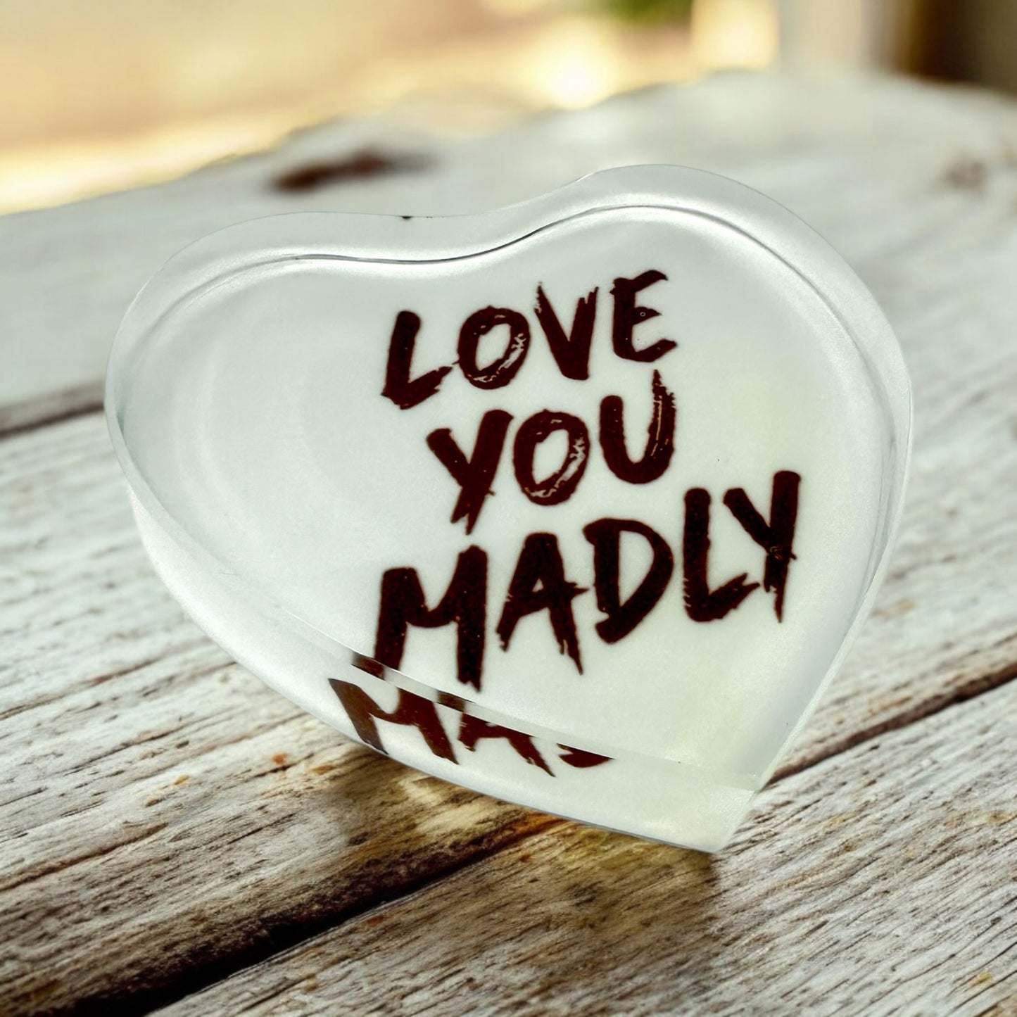 Love You Madly Crystal Paperweight