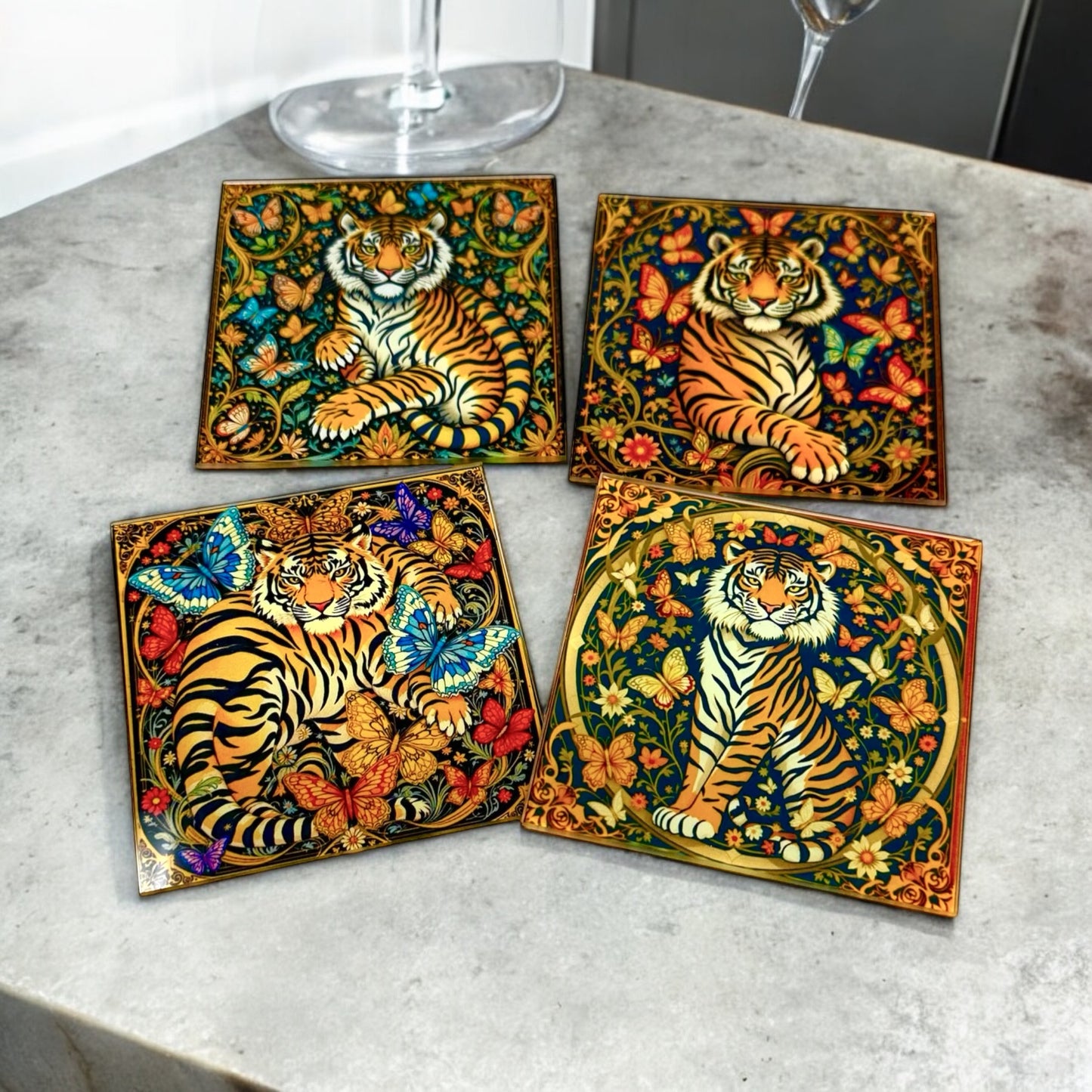 Gorgeous Tiger  Coaster Set