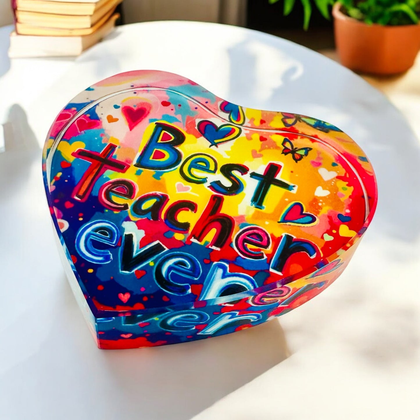 Best Teacher Ever Crystal Paperweight