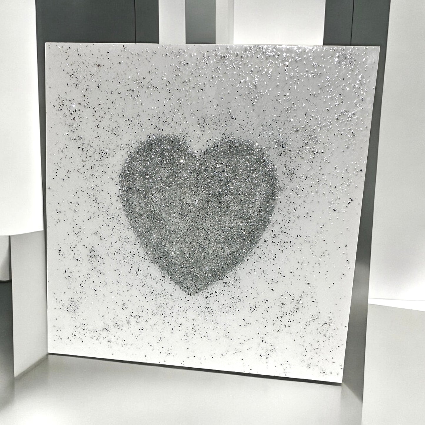 All The Love Crushed Glass Resin Wall Art