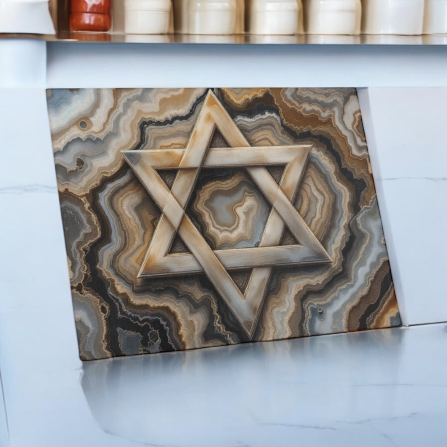 Jewish Star Of David Agate Cutting Board