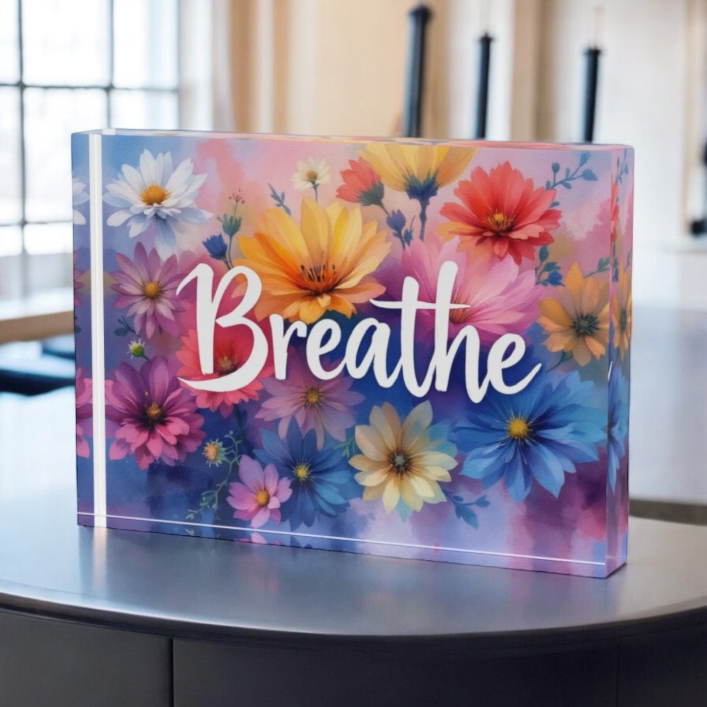 Breathe Crystal Block Table Decor
