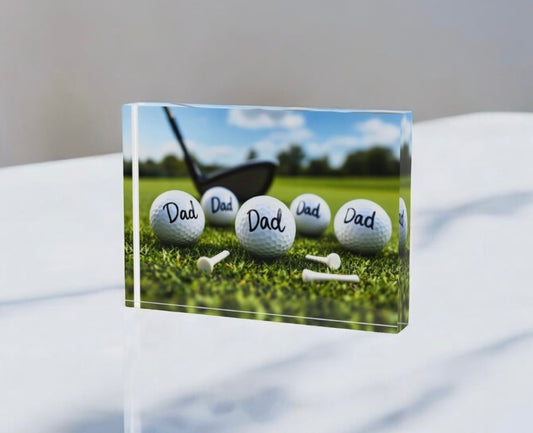 Dad Golf Lover Crystal Block Table Decor