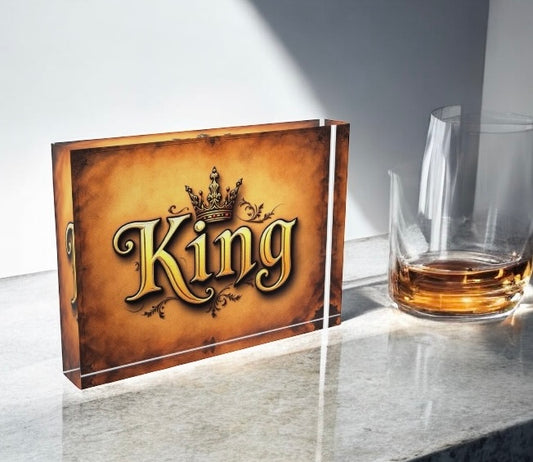 KING Acrylic Block Table Decor