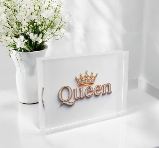 Diamond Lover Queen Crystal Block Table Decor