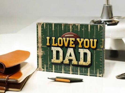 Dad Football Crystal Block Table Decor