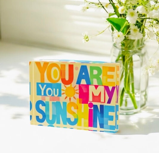 You Are My Sunshine Crystal Block Table Decor