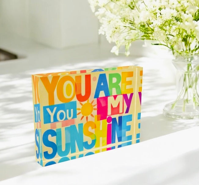You Are My Sunshine Crystal Block Table Decor