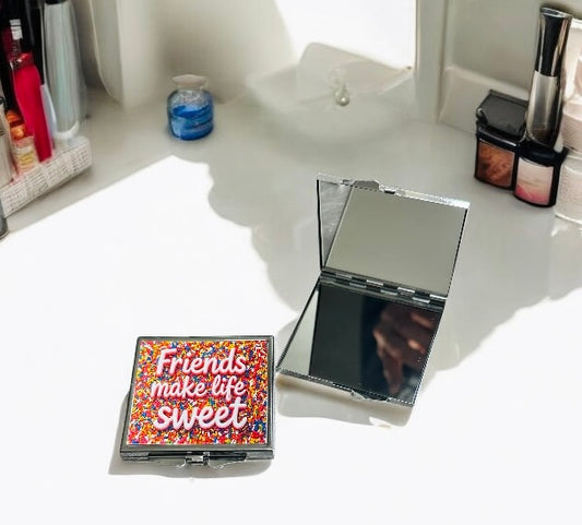 Friends Make Life Sweet Pocket Mirror