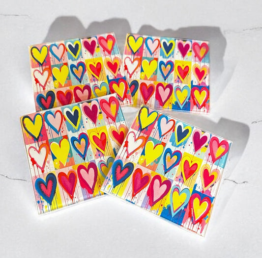 POP Heart Coaster Set