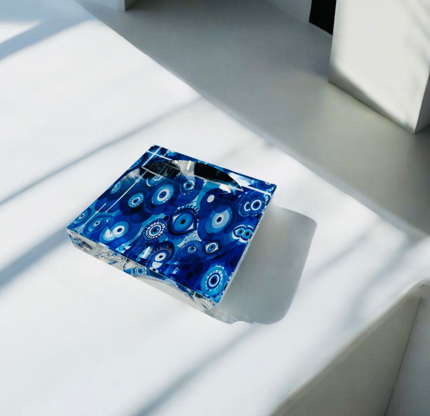 Evil Eye Hamsa Acrylic Block Catchall Tray