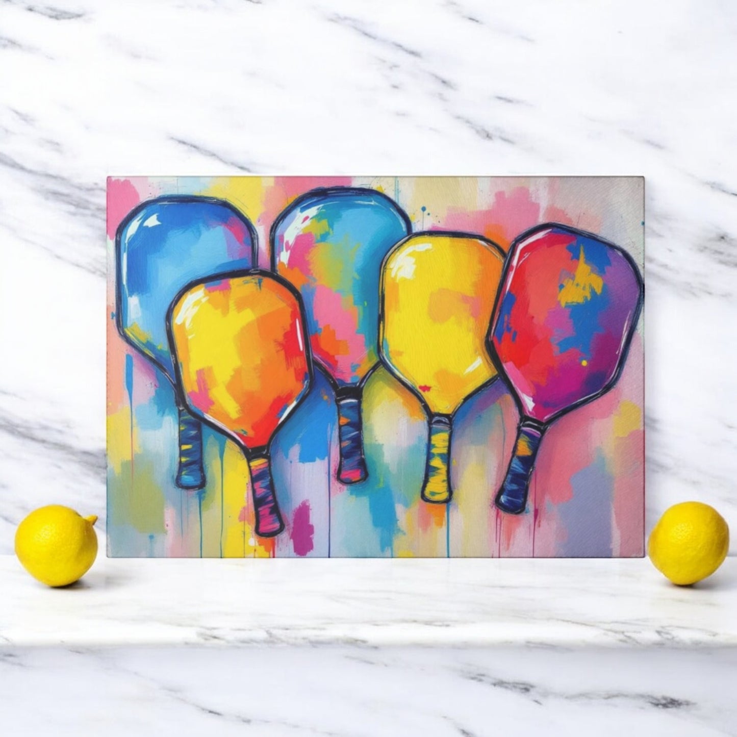 Pickleball Art Cutting Board Serving Platter