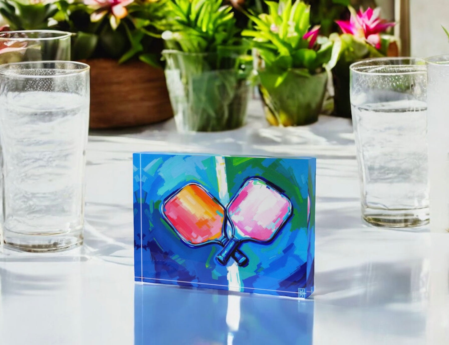 Pickleball Lover Crystal Block Table Decor