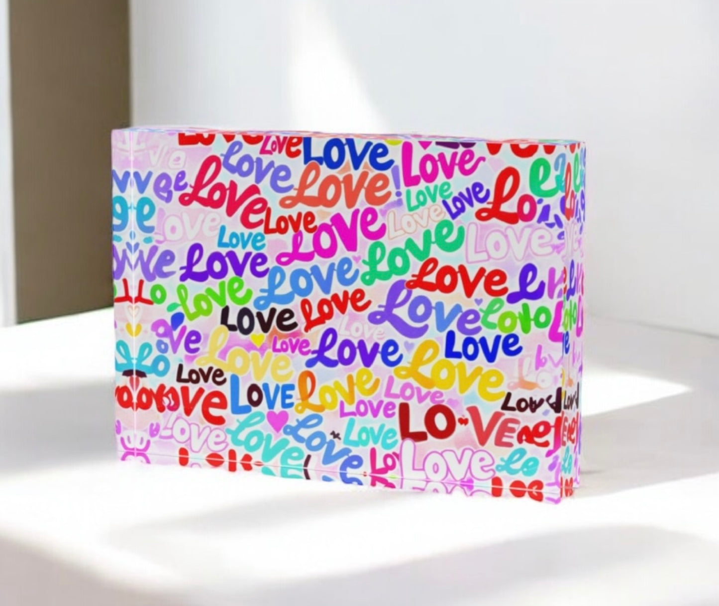 All The Love Crystal Block Table Decor
