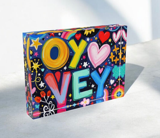 Oy Vey Crystal Block Table Decor
