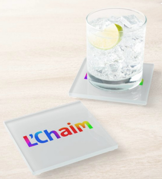 L’Chaim Glass Coaster Set