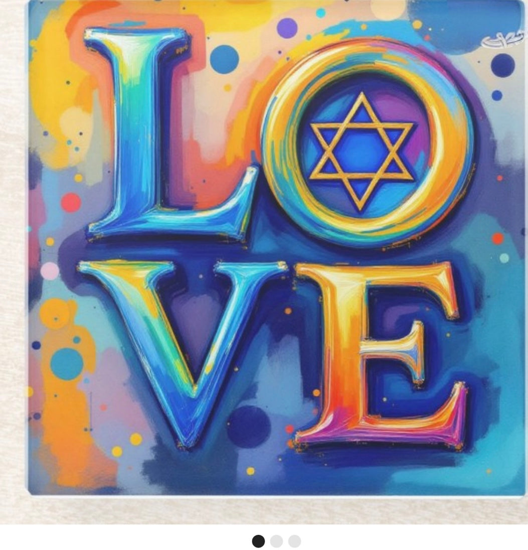 Love Star of David Judaica Coaster Set