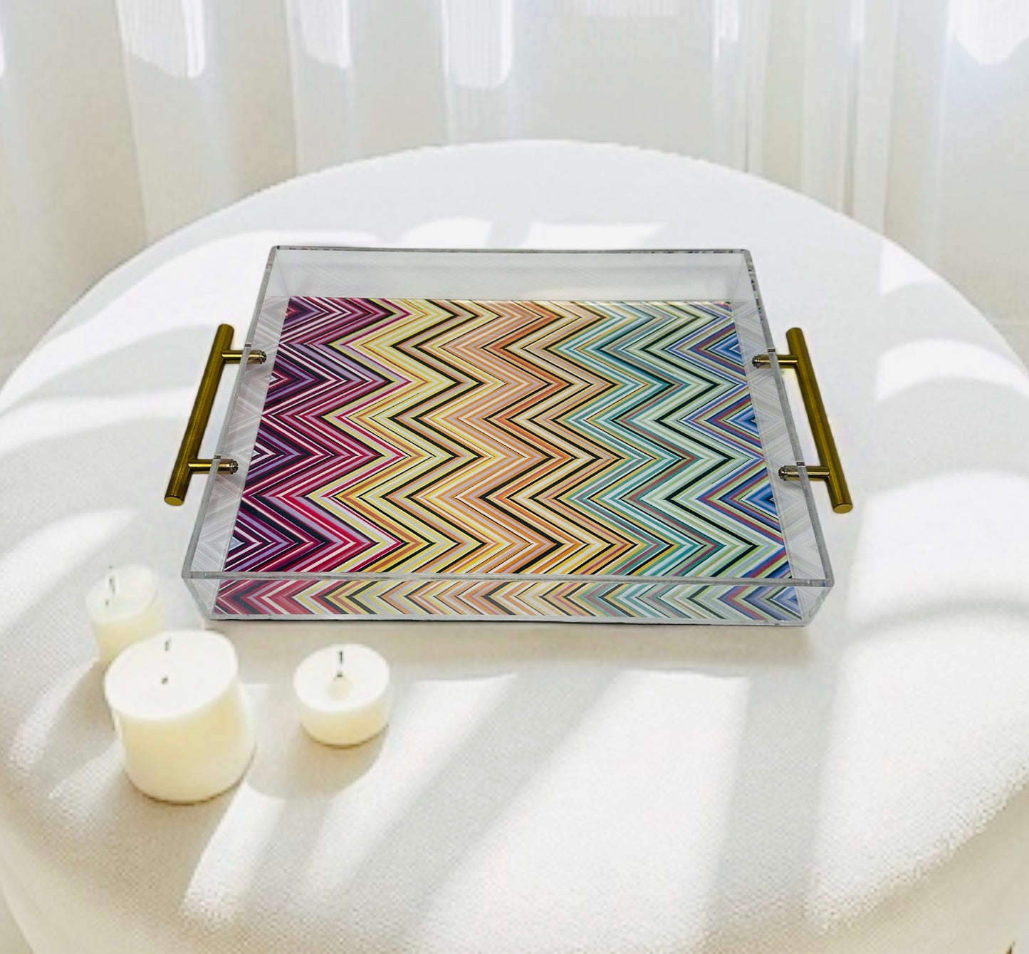 Abstract Zig Acrylic Tray