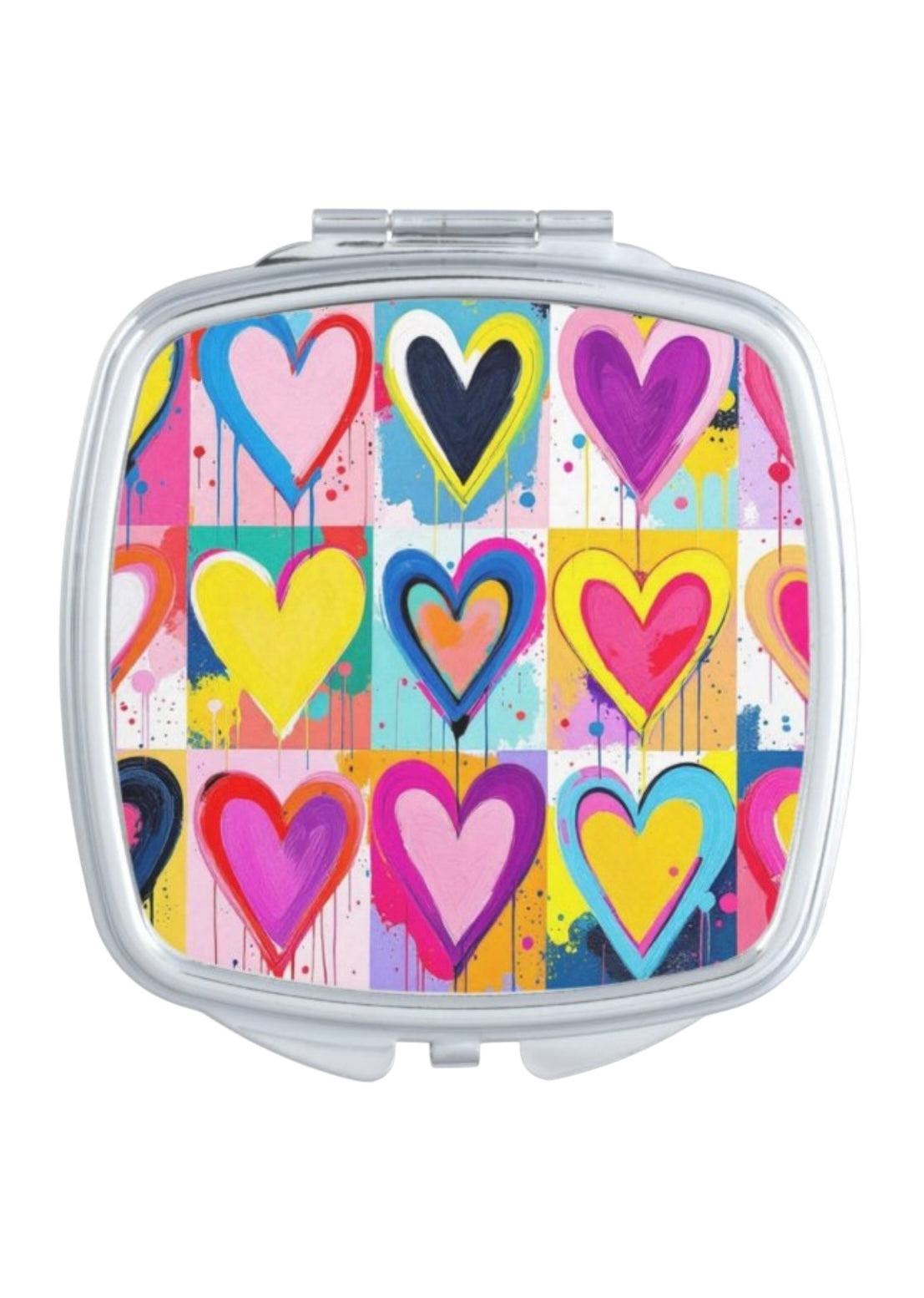 Abstract Hearts Pocket Mirror