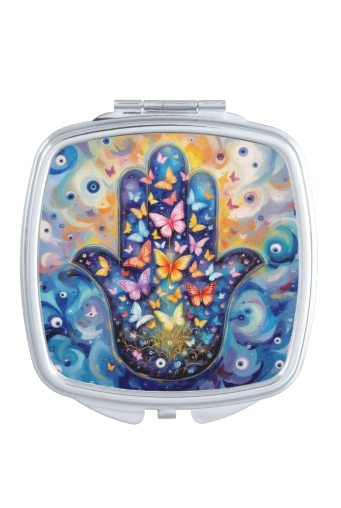 Hamsa Butterfly Pocket Mirror