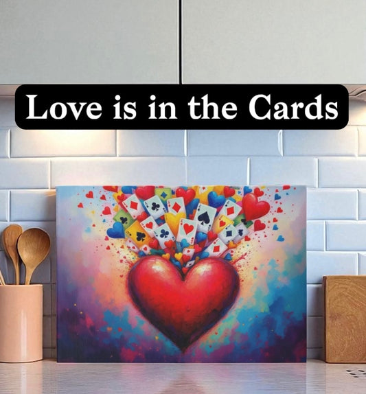 Canasta Heart Playing Cards Cutting Board