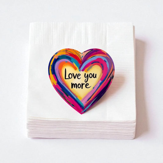 Love You More Crystal Heart Paperweight