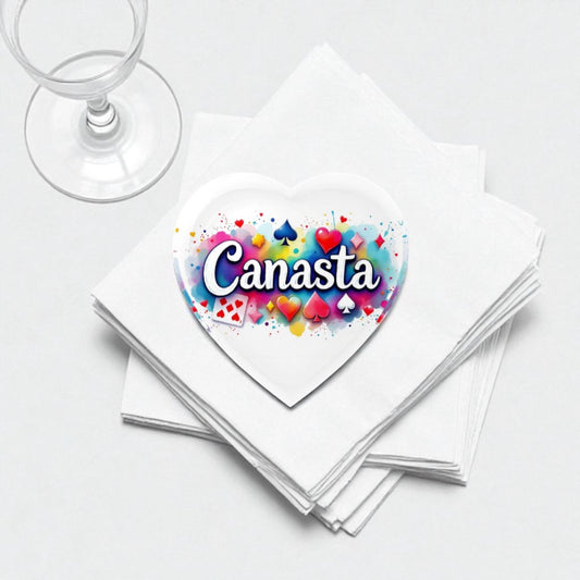 Canasta Lover Crystal Heart Paperweight