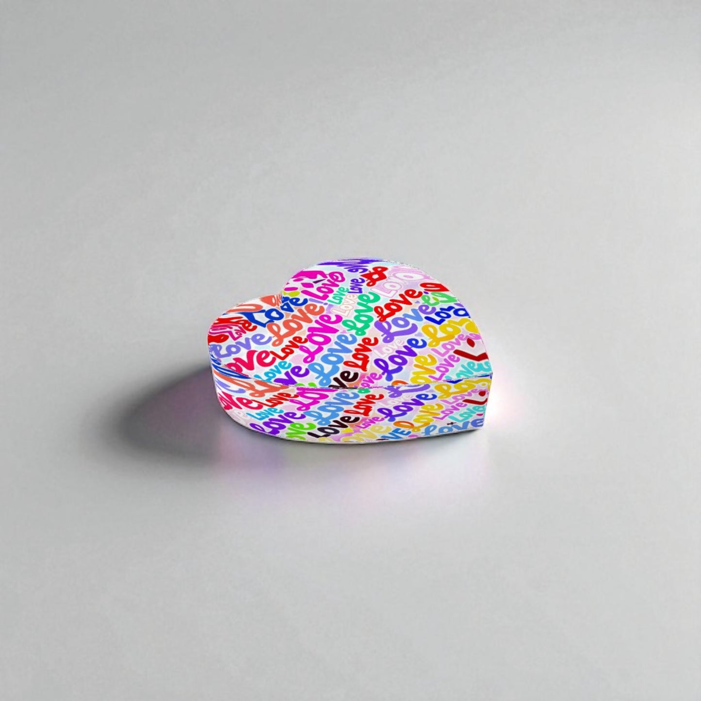 Love Collage Crystal Heart Paperweight
