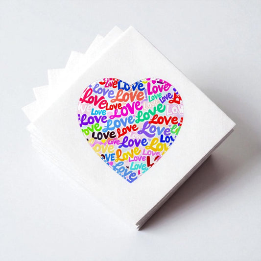 Love Collage Crystal Heart Paperweight