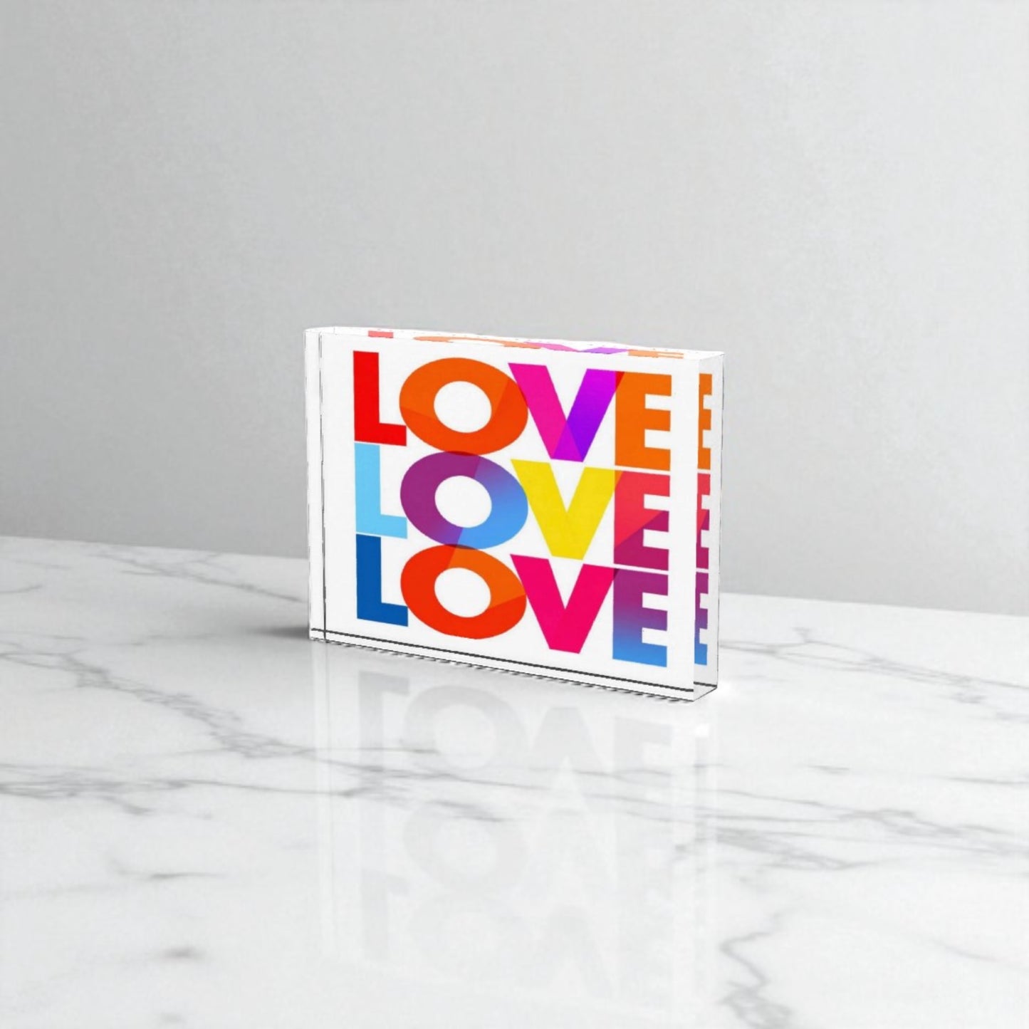 LOVE LOVE LOVE Crystal Block Table Decor