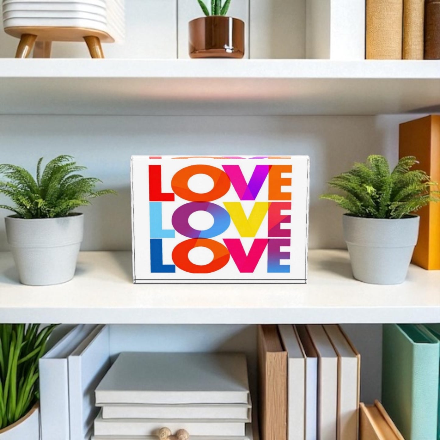 LOVE LOVE LOVE Crystal Block Table Decor