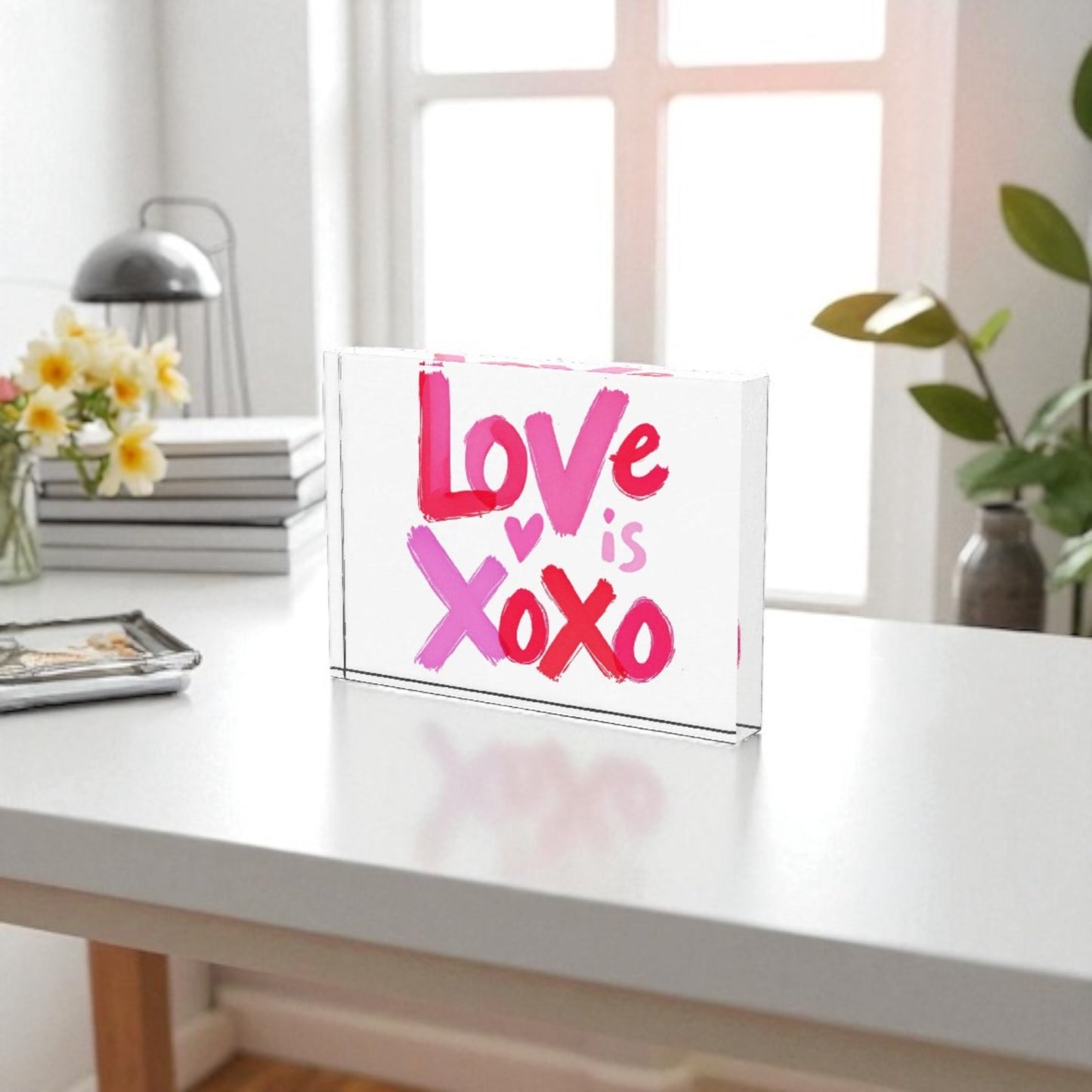 Love Is Love Crystal Block Table Decor