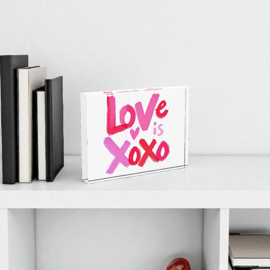Love Is Love Crystal Block Table Decor