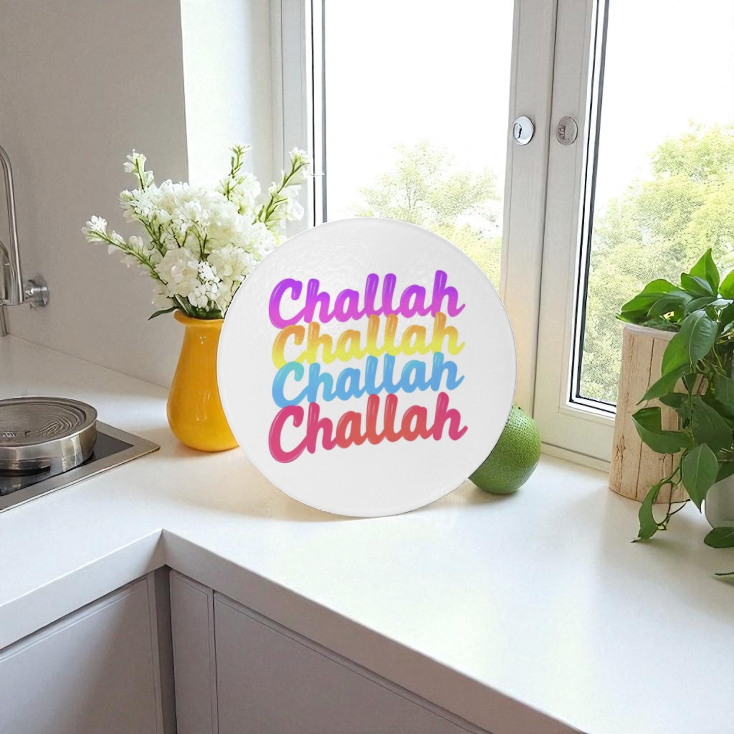 Challah Glass Cutting Board Challah Board