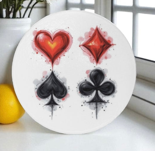 Canasta Card Symbols Cutting Board Serving Platter