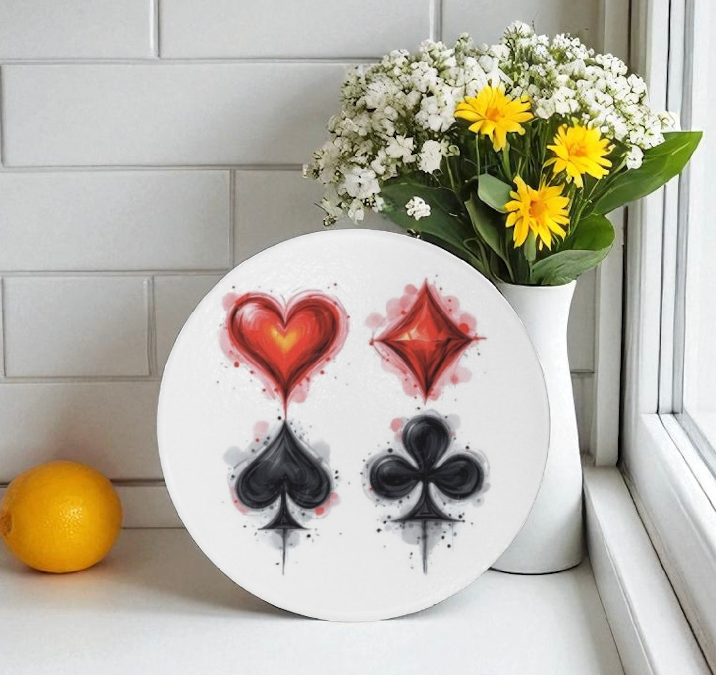 Canasta Card Symbols Cutting Board Serving Platter