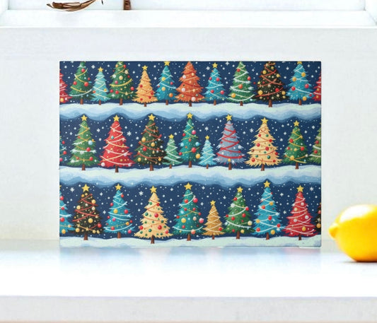 Christmas Glass Cutting Board Serving Platter