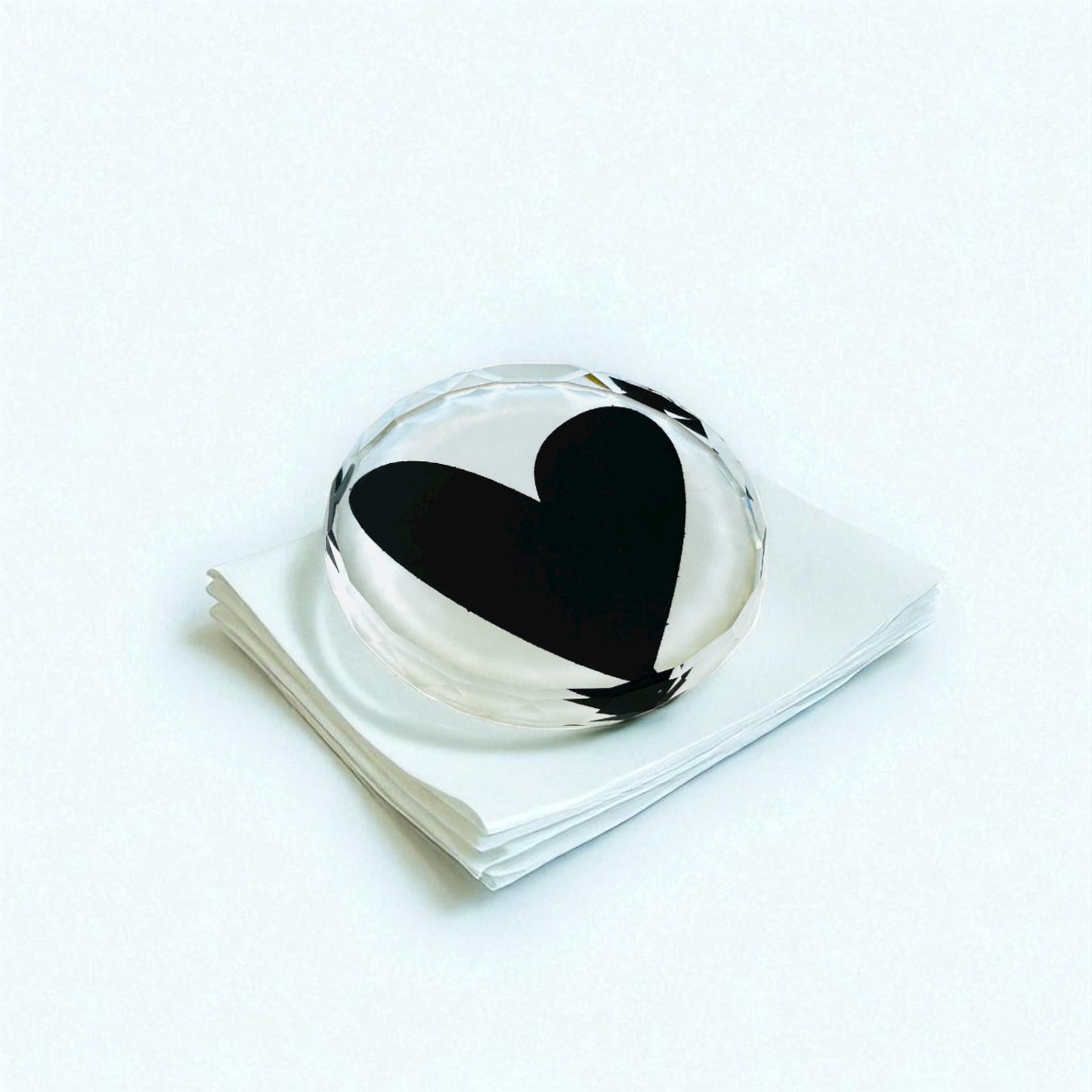 Modern Heart Crystal Napkin  Paperweight