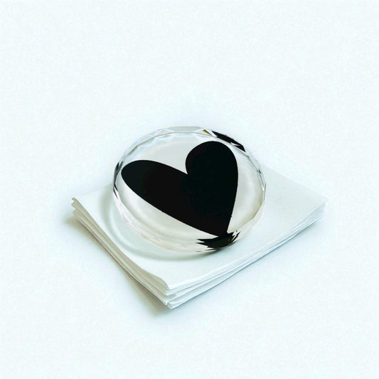 Modern Heart Crystal Napkin  Paperweight