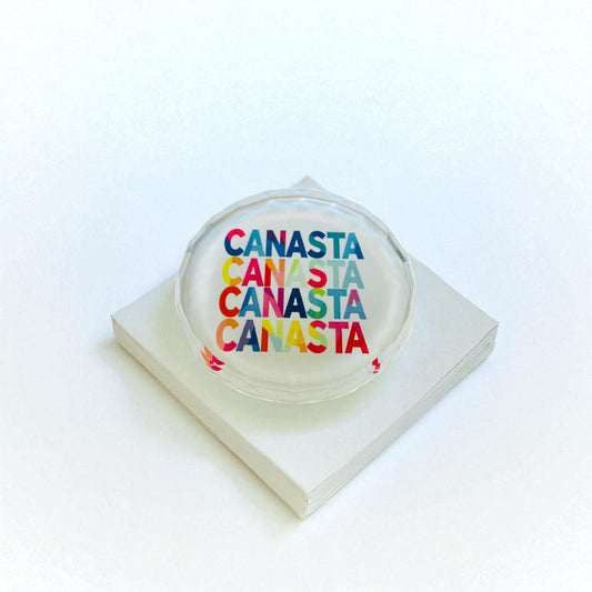 Canasta Crystal Napkin Paperweight