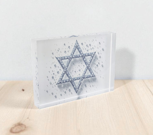 Diamond Star Of David Crystal Block