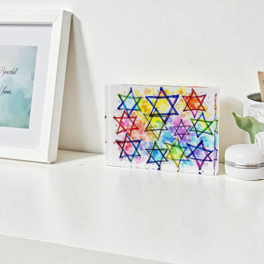 Colorful Star Of David Crystal Block