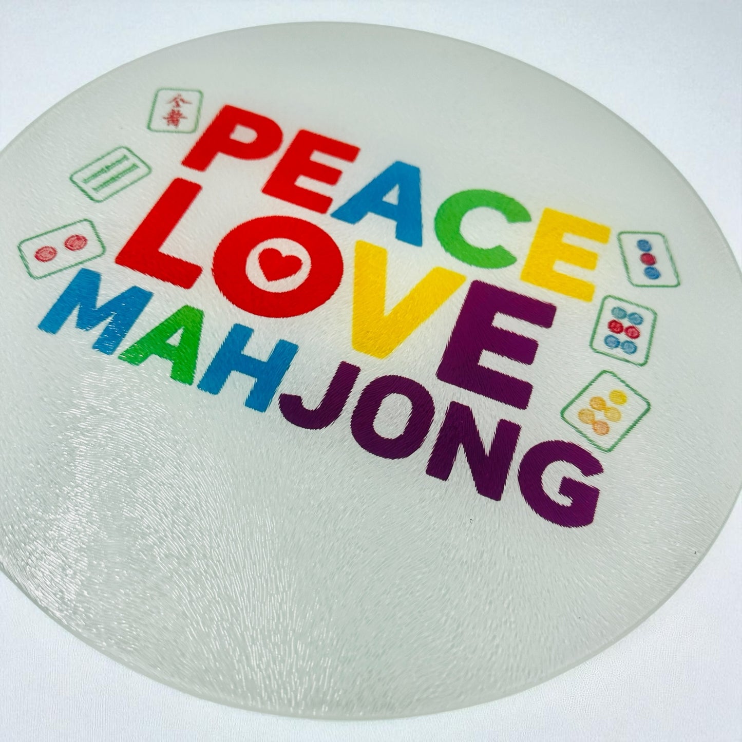 Peace Love Mahjong Cutting Board Serving Platter