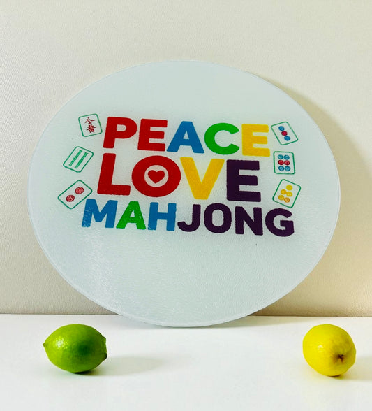 Peace Love Mahjong Cutting Board Serving Platter